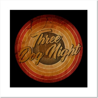 arjunthemaniac, Three Dog Night circle vintage retro faded Posters and Art